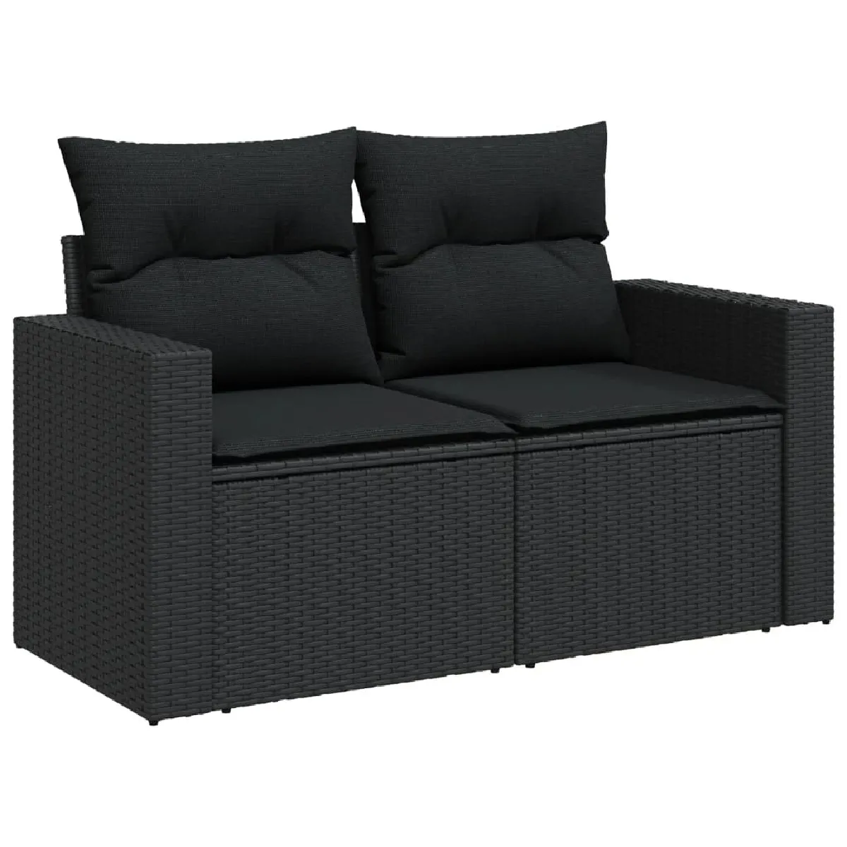 Avis Maison Chic Salon de jardin 12 pcs avec coussins, Ensemble Tables et chaises d'extérieur noir résine tressée -GKD143410