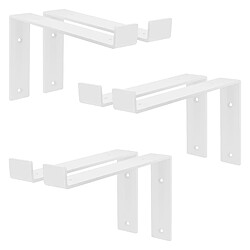 Lot de 4 Supports d'Étagère ML-Design 25x4x14,5 cm, en Métal, Blanc, Style Industriel 