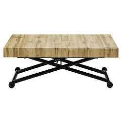 Acheter Vente-Unique Table extensible et relevable 2 en 1 - MDF et acier - Naturel et noir - MORIALA