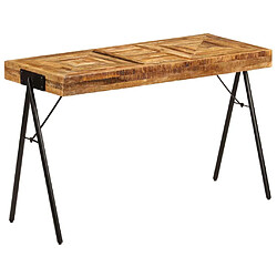 Helloshop26 Bureau table meuble travail informatique table à écrire bois de manguier massif 118 cm 0502085