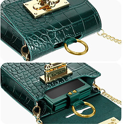 Avis Avizar Pochette Bandoulière Dark Green Croco pour tout Smartphone Flip