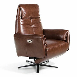 Angel Cerda Fauteuil pivotant double relax en cuir 