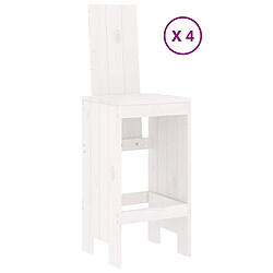 Avis Maison Chic Table de bar et chaises d'extérieur 5 pcs,Ensemble de bar de jardin pour relax blanc bois massif de pin -GKD903036