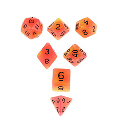 7pcs polyhedral Dice Set for Dungeons and Dragons Jeu de société RPG Rouge Jaune