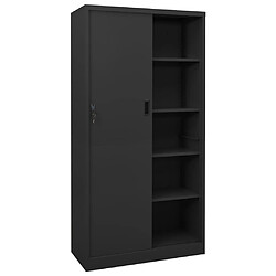 vidaXL Armoire de bureau et porte coulissante Anthracite 90x40x180 cm