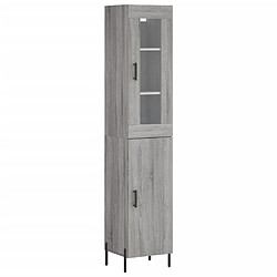 Maison Chic Buffet,Meuble de Rangement,commode pour salon,Cuisine Sonoma gris 34,5x34x180 cm Bois d'ingénierie -MN81151