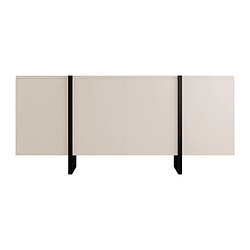 Vente-Unique Buffet avec 4 portes en MDF - Beige et Noir - LUVONIA