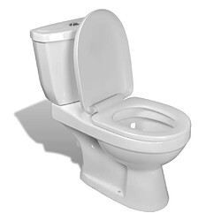 vidaXL Toilette avec réservoir Blanc