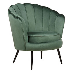 Beliani Fauteuil Velours Vert LOVIKKA