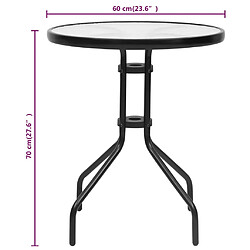 vidaXL Table de jardin Noir Ø60x70 cm Acier pas cher