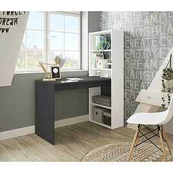 Avis Pegane Bureau réversible en mélaminé coloris blanc artik gris anthracite - Hauteur 144 x Longueur 120 x Profondeur 53 cm