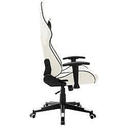 vidaXL Chaise de jeu Blanc et noir Cuir artificiel