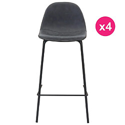 Lot de 4 Chaises de Bar Noir Vieilli KosyForm 