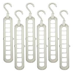 6pc Garde-robe économiseur D'espace Vêtements Placard Cintre Organisateur Gris organisateur de placard