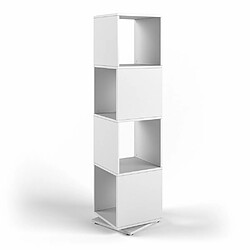 Mpc Colonne Étagère Rotative En Blanc 144,2 X 35,2 X 35,2 Cm (hxlxp) 