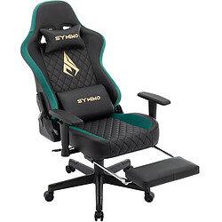 Vidaxl Chaise de bureau ergonomique symino PG Racing Seat Design 200 kg capacité portante chaise de travail pivotante avec repose - pieds noir