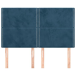 Avis Maison Chic Lot de 4 Têtes de lit design pour chambre - Décoration de lit Bleu foncé 72x5x78/88 cm Velours -MN36038