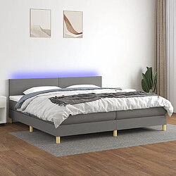 Sommier à lattes,Cadre à lattes de lit et matelas et LED pour Adulte Gris foncé 200x200 cm -MN26112