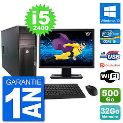 PC Tour HP Z210 Ecran 19" Intel i5-2400 RAM 32Go Disque Dur 500Go Windows 10 Wifi · Occasion 