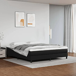 vidaXL Sommier à lattes de lit avec matelas Noir 180x200 cm Similicuir