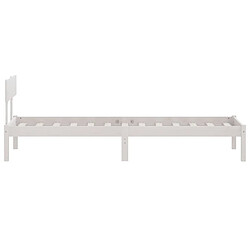 Maison Chic Lit Moderne Chambre - Cadre/structure de lit pour adulte Blanc Bois de pin massif 100x200 cm -MN10058 pas cher