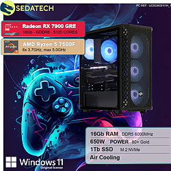 Sedatech PC Gamer • AMD Ryzen 5 7500F • RX 7900 GRE • 16Go DDR5 • 1To SSD M.2 • Windows 11