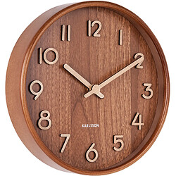 Karlsson Horloge en bois Pure 22 cm bois foncé