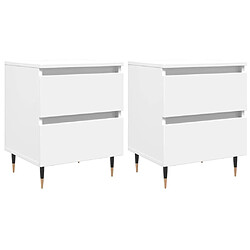 vidaXL Tables de chevet 2 pcs blanc 40x35x50 cm bois d’ingénierie