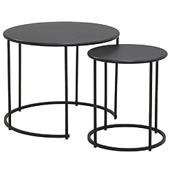 Aubry Gaspard Tables basses en métal teinté noir (Lot de 2).