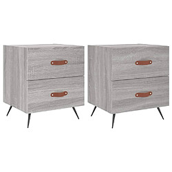 Maison Chic Lot de 2 Tables de chevet,Table de nuit,Table d'appoint pour salon sonoma gris 40x35x47,5 cm -MN25673