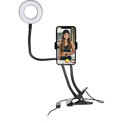 Selfie Ring Light Flexible Support Bureau Téléphone Fixation Pince Bigben Noir