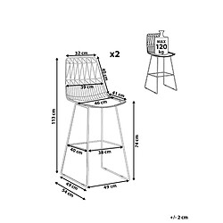 Avis Beliani Tabouret de bar Set de 2 Métal Doré PRESTON