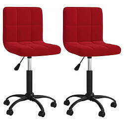 Decoshop26 Lot de 2 chaises de salle à manger cuisine design moderne velours rouge bordeaux CDS021005 