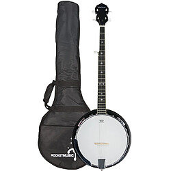 Rocket BJW01 Banjo 5 Cordes Blanc