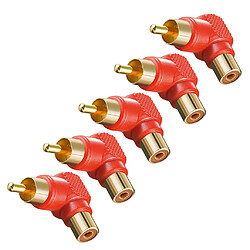 10pcs RCA Angle Droit Adaptateur Connecteur Convertisseur Mâle vers Femelle 90 Dégrés