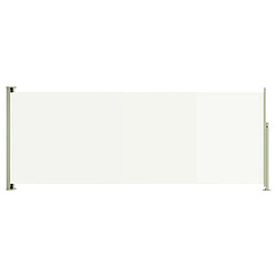 Helloshop26 Auvent paravent store brise-vue latéral rétractable de patio jardin terrasse balcon protection visuelle écran 117 x 300 cm crème 02_0007198