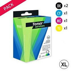 TONER SERVICES Compatible Epson T0715 Pack 5 Cartouches Noires/couleurs XL (Guepard) 