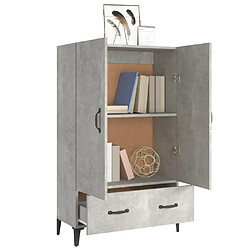 Avis vidaXL Buffet haut Gris béton 70x31x115 cm Bois d'ingénierie