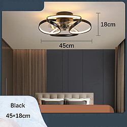 Acheter Universal Lampe ventilateur de plafond de 45cm 220V de dimmer continu LED45W chambre salon salle à manger fusion lustre ventilateur noir(Le noir)