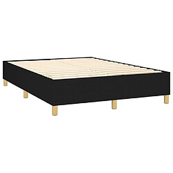 Sommier à lattes,Cadre à lattes de lit pour Adulte matelas et LED Noir 140x200 cm Tissu -MN62670 pas cher