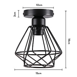 Stoex (Noir) Plafonnier Rétro Lampe de Plafond À Cage en Métal Ampoule E27, Luminaire Plafonnier Moderne Et Vintage Lustre D'Intérieur pas cher