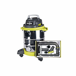 Pack RYOBI Aspirateur eau et poussière RYOBI 1250W - 20L - RVC-1220I-G - 6 accessoires nettoyage automobile - RAKVA04