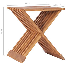 vidaXL Tabouret pliable 40x32x45 cm Bois de teck solide pas cher