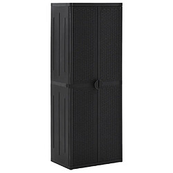 vidaXL Armoire de rangement de jardin Noir 65x45x172 cm PP Rotin 