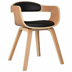 Maison Chic Chaises à manger,Chaise pour cuisine Noir Bois courbé et similicuir -MN76032