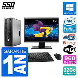 PC HP EliteDesk 800 G2 SFF Ecran 19" G4400 RAM 32Go SSD 960Go Windows 10 Wifi · Occasion 