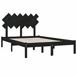 Acheter Maison Chic Lit adulte - Lit simple Cadre de lit,Structure du lit Contemporain Noir 120x190 cm Petit Double Bois massif -MN41013