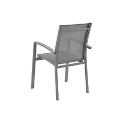 Acheter Vente-Unique Lot de 2 fauteuils de jardin empilables en aluminium et textilène - Gris anthracite - TELTO de MYLIA