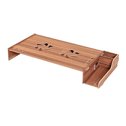 Wewoo Support d'ordinateur portable Ordinateur en bois surélevé organisateur de bureau d'étagère moniteur avec le stockage clavier 