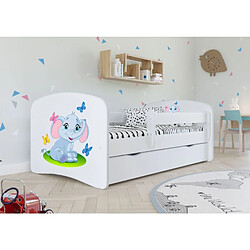 Lit éléphant bleu Babydreams sans tiroir, sans matelas 160/80 